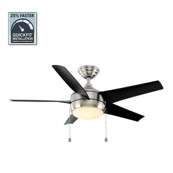 Home Decorators Collection Windward 44 in. LED Brushed Nickel Ceiling Fan with Light Kit