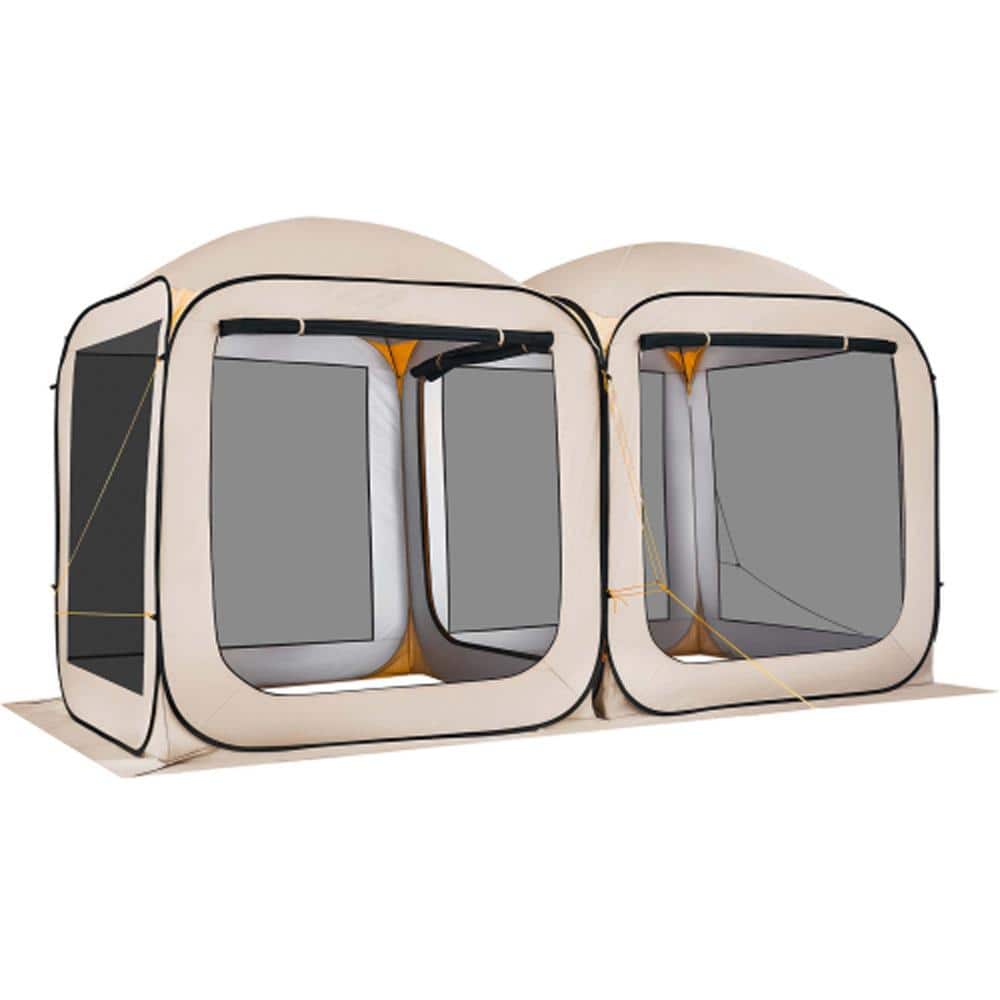 12ft. x6ft. Beige Pop Up Screen House Tent, Portable Screened Canopy Tent with Mesh Walls price history on PriceWatchPro