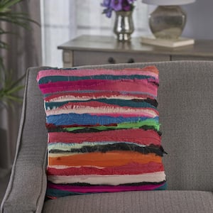 Rooney Multicolor Striped Polyester 17 in. x 17 in. Throw Pillow