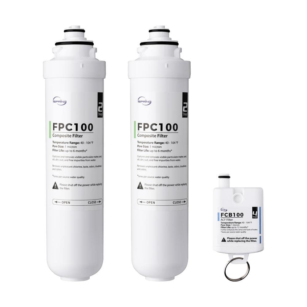 ISPRING 1-Year Water Filter Cartridge Replacement Pack for RCD100 RO ...