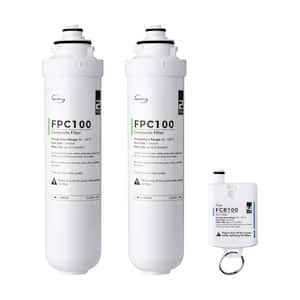 1-Year Water Filter Cartridge Replacement Pack for RCD100 RO System Countertop, Includes FPC100 x2, FCB100 x1 (3-Pieces)