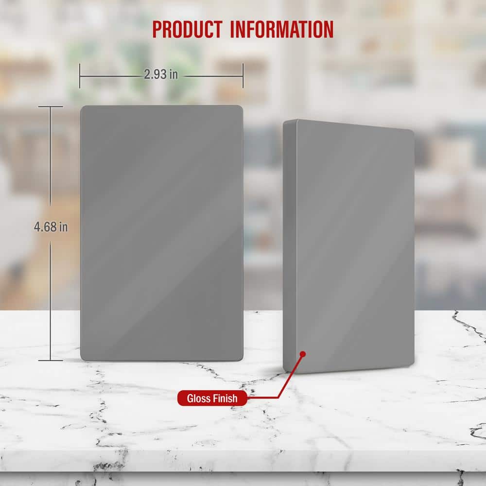 Gray Plastic Screwless 1-Gang Blank Wall Plate Cover
