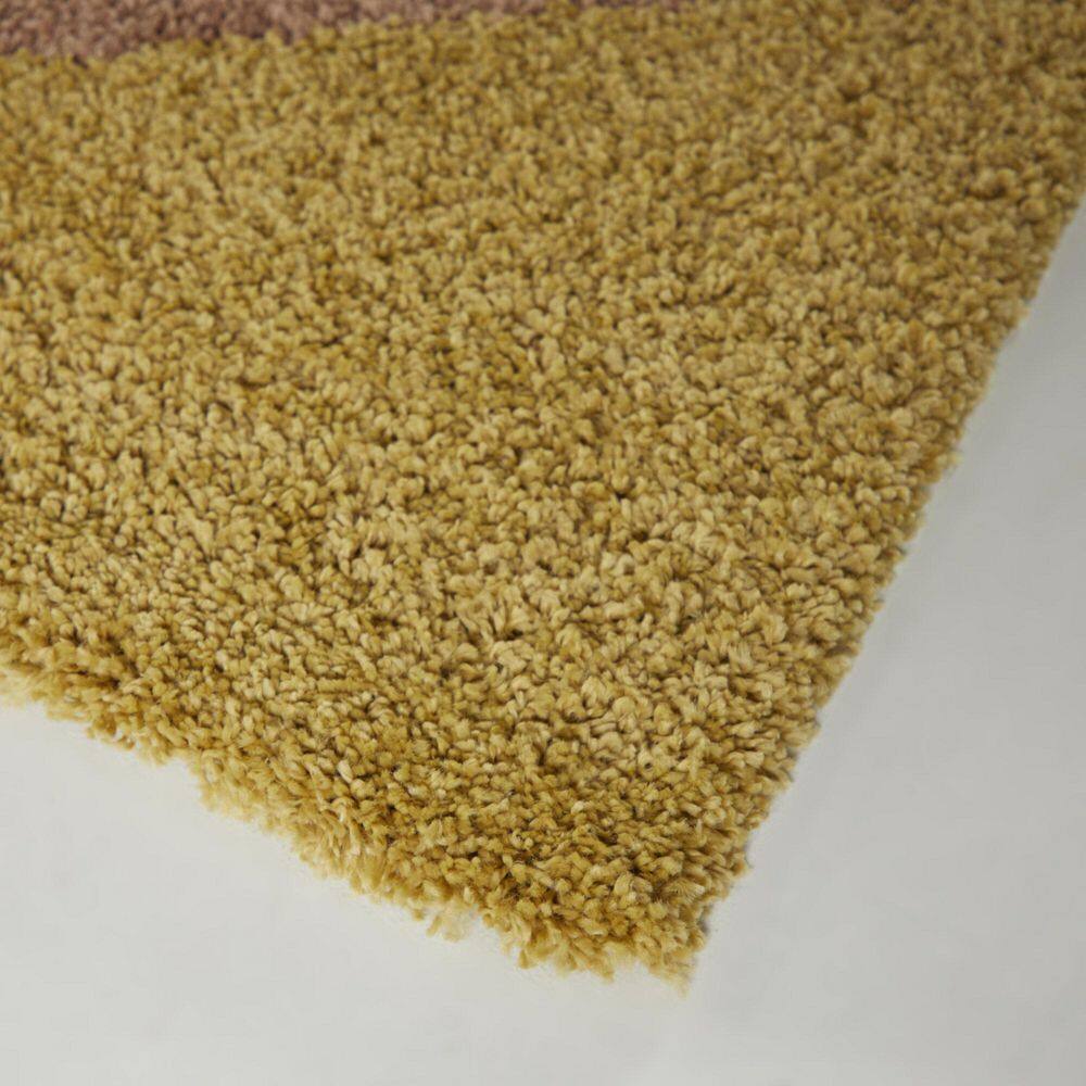 Plush Pink 5' x 7' Shag Area Rug with Easy-Care Synthetic Fibers