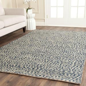 Natural Fiber Blue/Ivory Doormat 3 ft. x 4 ft. Solid Area Rug
