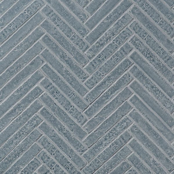 Ivy Hill Tile Virtuo River Blue 1.45 in. x 9.21 in. Polished Crackled Ceramic Subway Wall Tile (4.65 sq. ft./Case)