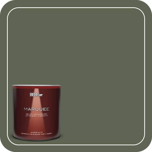 BEHR MARQUEE 1 qt. #N390-7 Cypress Vine One-Coat Hide Matte Interior Paint & Primer