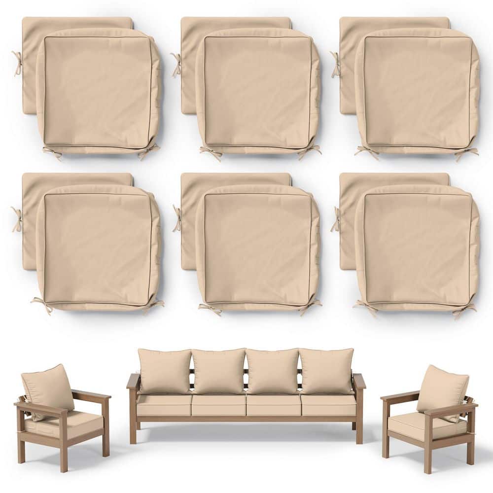 19 in. x 19 in. Slipcover Replacement Outdoor Waterproof Seat and Back Cover Set for Chair and Sofa Sand (6-Pack) price history on PriceWatchPro