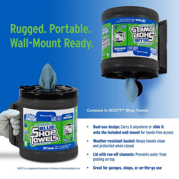 TOOLBOX Z400 200-Count Blue Shop Towel Big Grip Bucket (2 Buckets