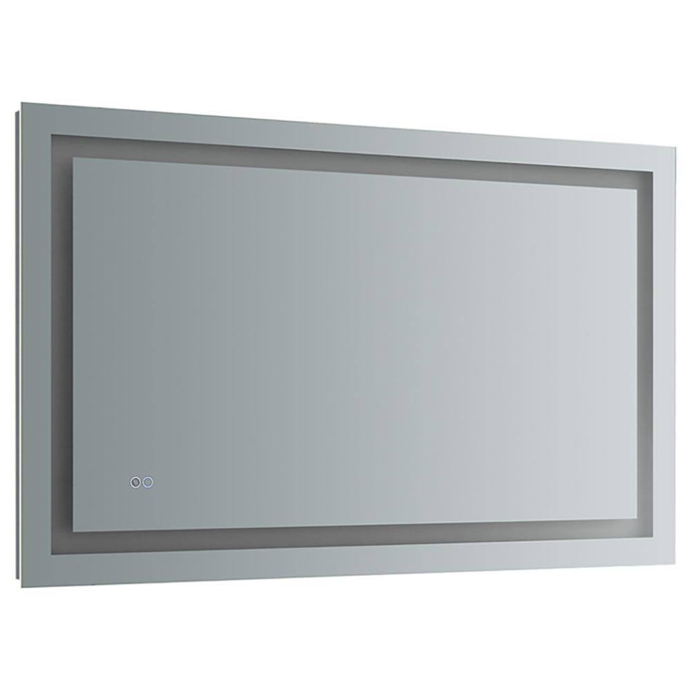 Sleek 48"x30" Transitional Frameless Vanity Mirror with LED & Defogger