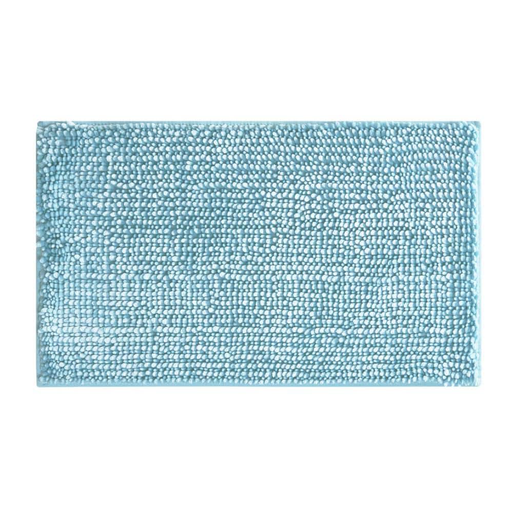 Aqua Blue 17" x 24" Polyester Chenille Bath Mat