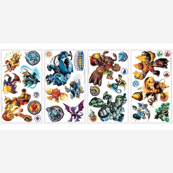 Unbranded 5 in. x 11.5 in. Skylanders Peel and Stick 30-Piece Wall Decals-DISCONTINUED