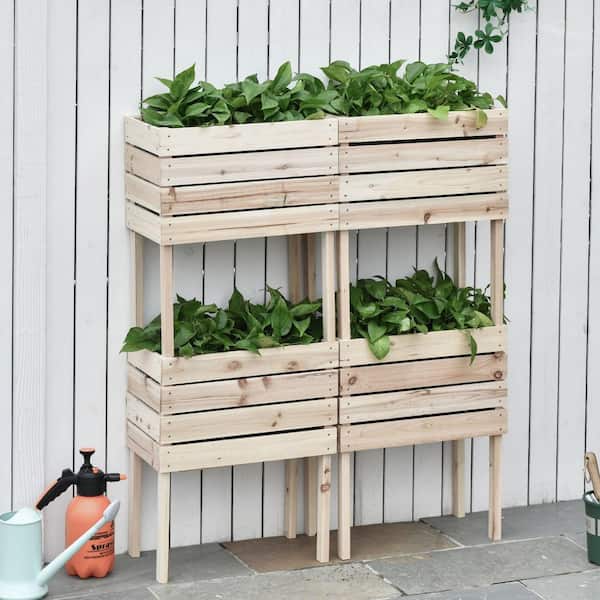 20 in. x 12 in. x 24 in. Wood Raised Garden Bed, Elevated