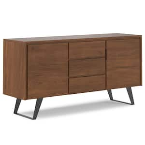 Lowry 60 inch x 17 in. Rectangle Modern Industrial Sideboard Buffet in Walnut Veneer