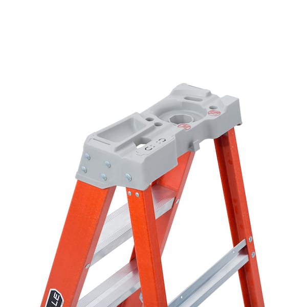 Louisville Ladder Cross Step 6 ft. Fiberglass Leaning Step Ladder (10 ft.  Reach), 300 lbs. Load Capacity, Type IA Duty Rating L-3080-06 - The Home  Depot