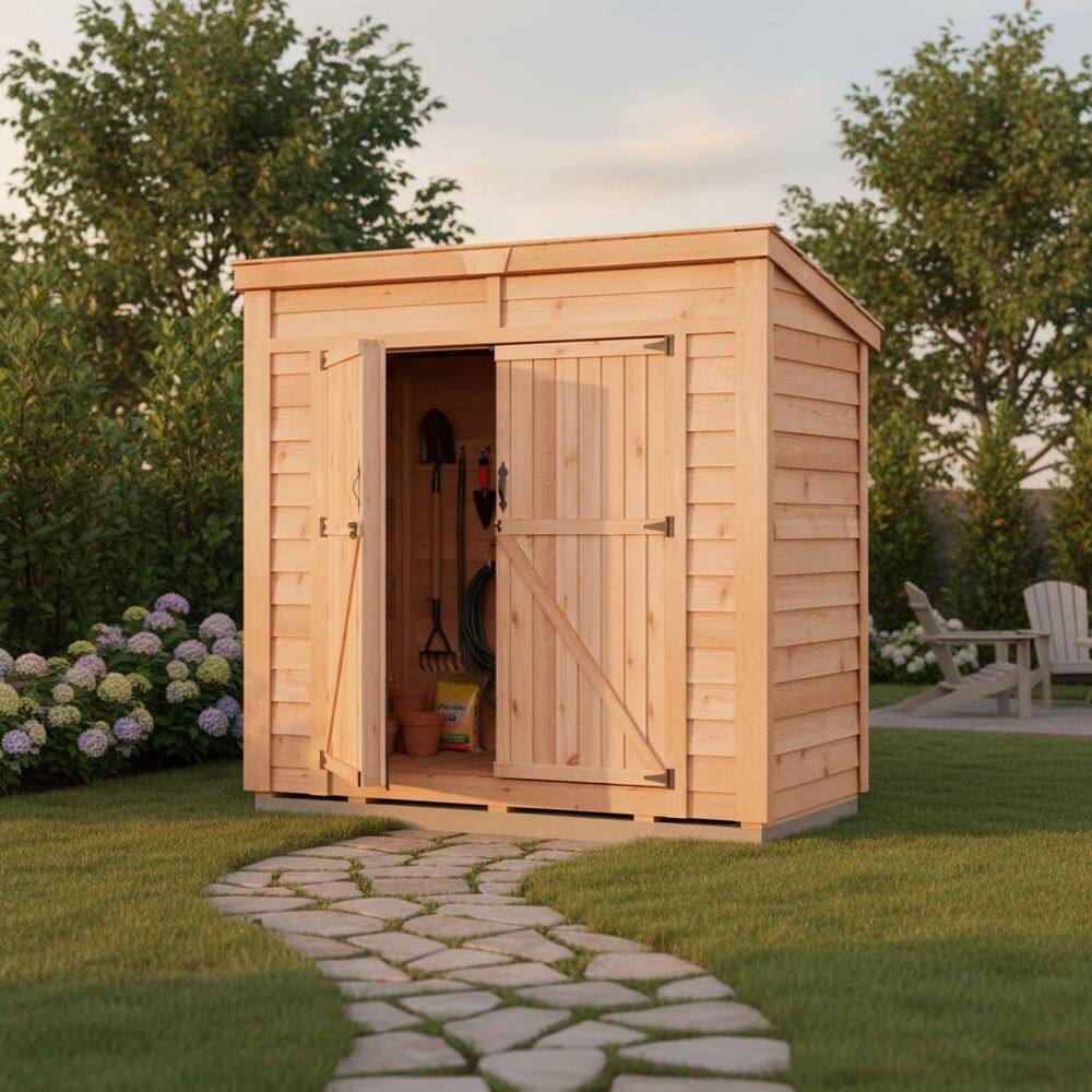 Garden Saver 8 ft. W x 4 ft. D Cedar Wood Storage Shed with Double Doors and Cedar Roof (32 sq. ft.) price history on PriceWatchPro