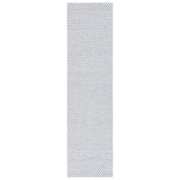 Sisal All-Weather 2 ft. x 7 ft. Blue/Ivory Woven Geometric Indoor/Outdoor Runner Rug