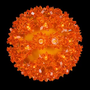 6 in. 70-Light LED Orange Decorative Starlight Sphere
