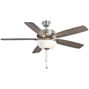 52 in. ENERGY STAR Indoor/Outdoor LED Brushed Nickel Ceiling Fan with Light Kit