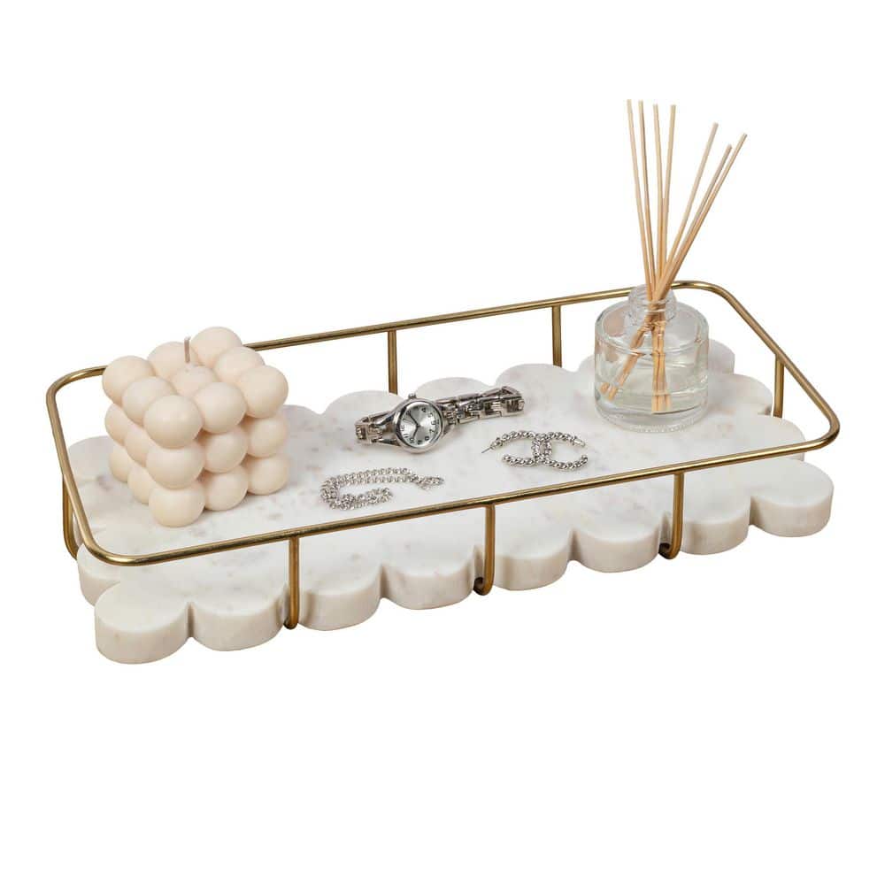 HLT ROSE MARBLE MIRROR TRAY【大阪限定】 white-marble-gold-happimess-