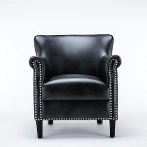Holly Charcoal Faux Leather Club Chair