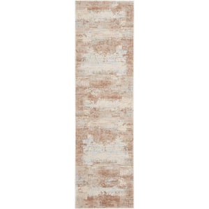 Rustic Textures Beige 2 ft. x 8 ft. Abstract Contemporary Kitchen Runner Area Rug