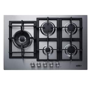 30 in. Gas Cooktop in Stainless Steel with 5-Burners