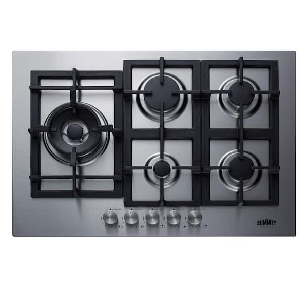 Summit Appliance 30 in. Gas Cooktop in Stainless Steel with 5 Burners