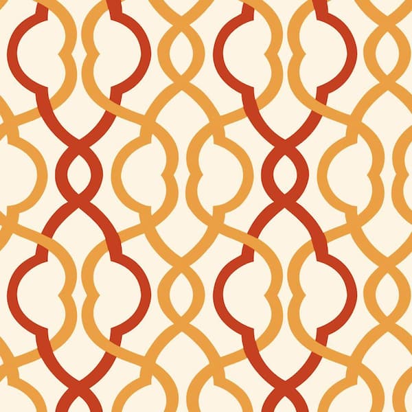 The Wallpaper Company 56 sq. ft. Make Waves Red/Ochre Wallpaper
