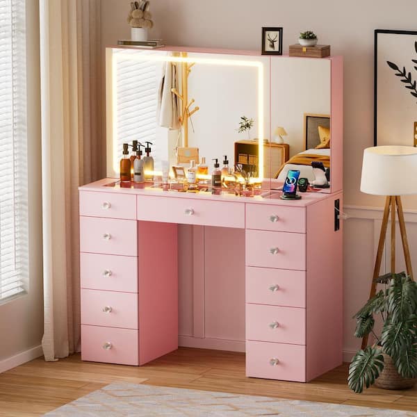 slim fit dress slacks Roundhill Furniture Moniya Wood Makeup Vanity Table and Stool Set, Ros