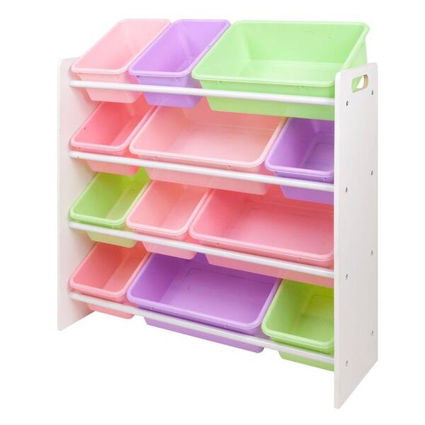 Sandusky 31 in. H x 34 in. W x 11 in. D White Plastic 12-Cube Storage Organizer