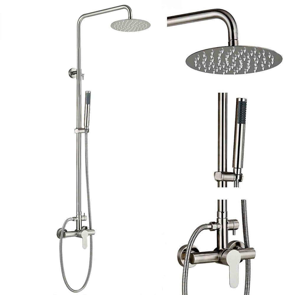 Outdoor Shower Faucet, Single Handle High Pressure Hand Spray Wall Mount 2 