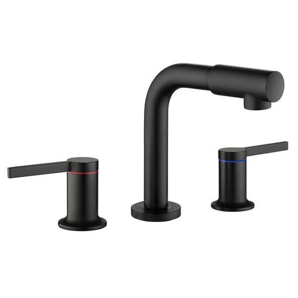 Satico 8 in. Widespread 2-Handle Bathroom Faucet in Black