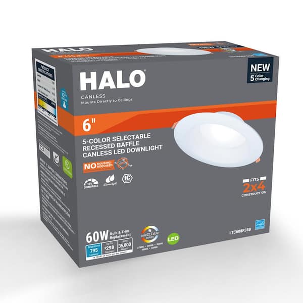 6 in. Adjustable CCT, new construction/remodel/retrofit installation, Integrated LED Regressed canless LED downlight