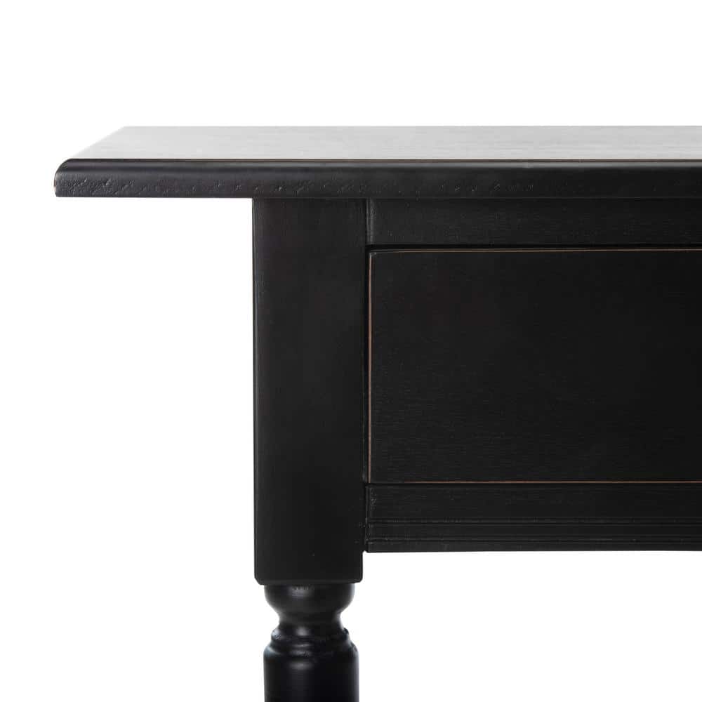 Transitional Gray Wood Console Table with Dual Storage Drawers