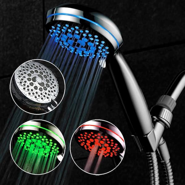 HotelSpa® LED Color-Changing Hand Shower - 5 Spray Patterns, Chrome, 2.5 GPM 6 thumbnail image