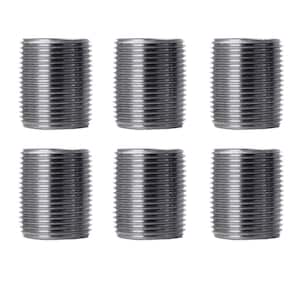 1 in. x 1 in. Black Industrial Steel Grey Plumbing Close Nipple (6-Pack)