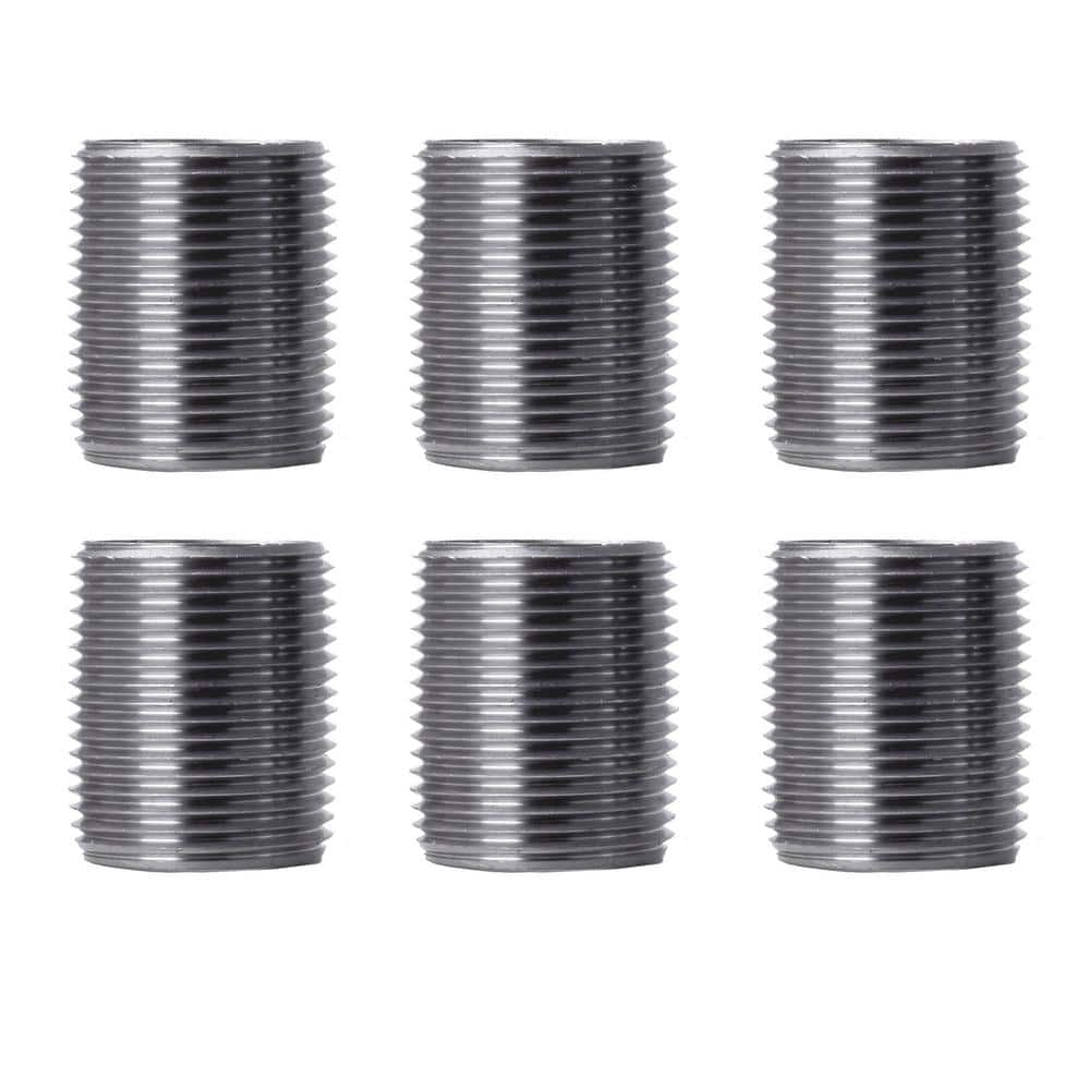 1 in. x 1 in. Black Industrial Steel Grey Plumbing Close Nipple (6-Pack) price history on PriceWatchPro