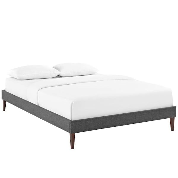 Sharon Gray Fabric Wood Frame Upholstered Full Size Platform Bed