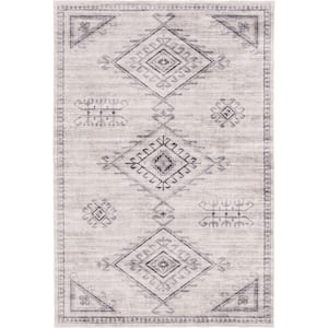 LOOMAKNOTI Wipe Up Aymelia Gray Washable 7 ft. 6 in. x 9 ft. 6 in ...