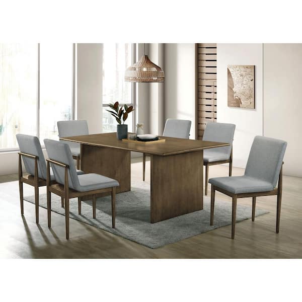 Betsy Natural Tone Fabric Upholstered Dining Chair Set of 2