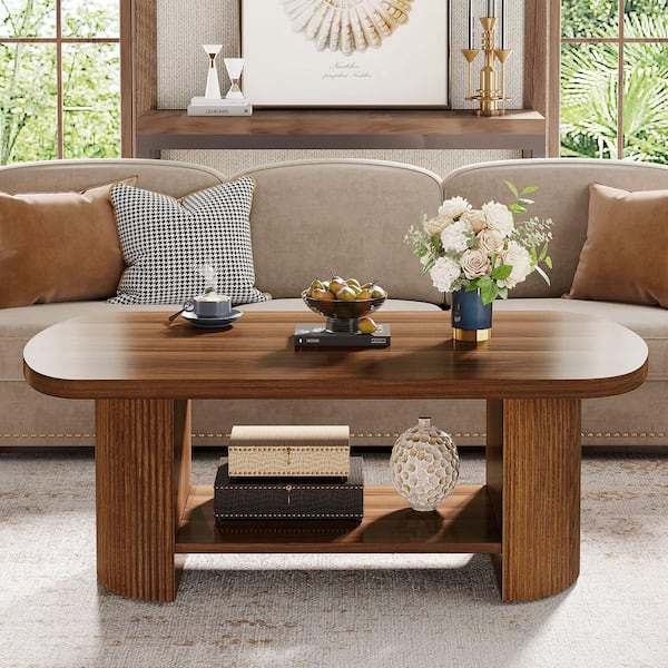 FLOYINM (38 x 30 x 74) cm Coffee Table Side Table End Table with 　並行輸入 : Homfii Minimalist Wooden Coffee Table,Double Layer