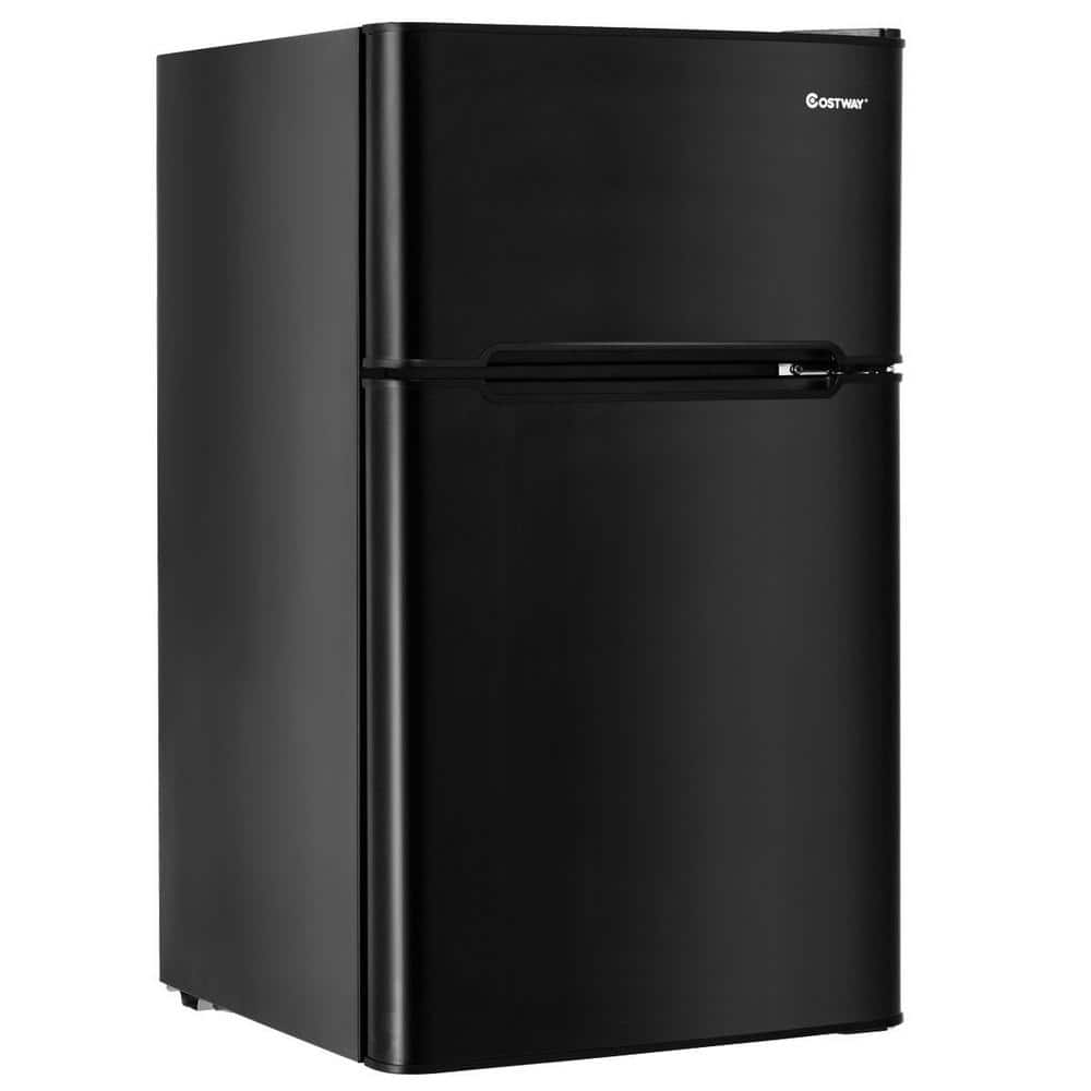 Costway 3 2 Cu Ft Retro Mini Fridges In Black With Freezer