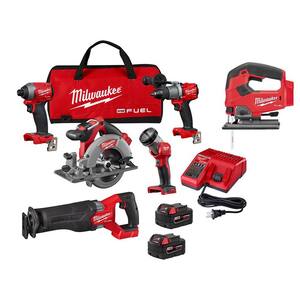 M18 FUEL 18-Volt Lithium-Ion Brushless Cordless Combo Kit (5-Tool) W/ FUEL Jigsaw