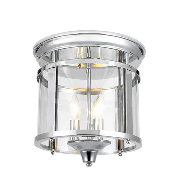 Home Decorators Collection Wingate 12.25 in. 3-Light Polished Chrome Flush Mount Ceiling Light