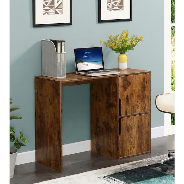 Designs2Go 40.25 in. Rectangular Barnwood Wood Writing Desk with 2