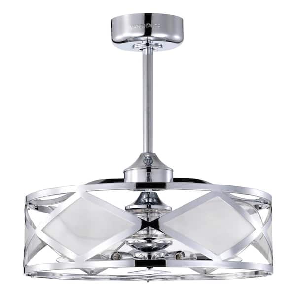 Warehouse of Tiffany Daniya 23.7 in. 6-Light Indoor Chrome Finish Ceiling Fan with Light Kit