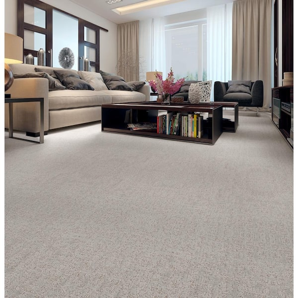 Love Story - Color Shale Stone 39 oz. SD Polyester Pattern Gray Carpet - Installation Required