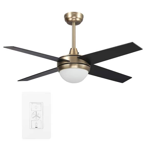 CARRO Nova 48 in. Integrated LED Indoor Gold Smart Ceiling Fan with Light Kit and Wall Control, Works with Alexa/Google Home