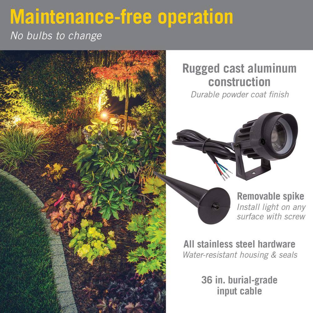 Black Aluminum Weather Resistant LED Pathway Spotlight