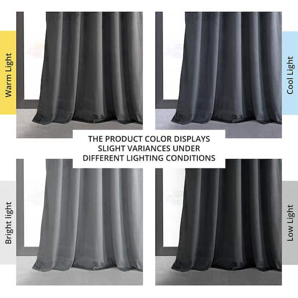 Exclusive Fabrics & Furnishings Signature Hunter Green 25 in. W x 84 in. L  (1 Panel) Pleated Blackout Velvet Curtain VPCH190622-84F - The Home Depot